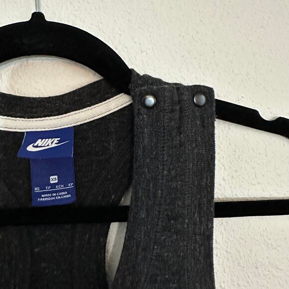 Nike Women’s XS Romper Jumpsuit Black Sleeveless Drawstring Just Do It Logo - Picture 6 of 10